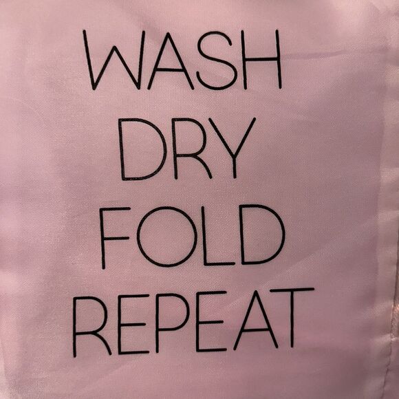 MIAMICA Pink Gold Blk “Wash Dry Fold Repeat” Foldable Travel Laundry Bag - Picture 5 of 7